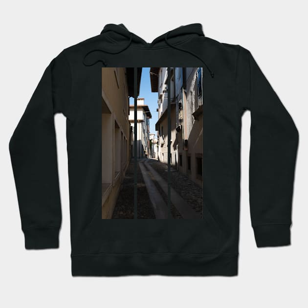 North Italy Life in the center of the lombard medieval city. Walking through narrow streets and walls. Sunny summer day. (vertical) Hoodie by fabbroni-art